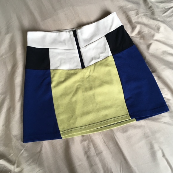 Color block Zipper Mini Skirt - Picture 3 of 8